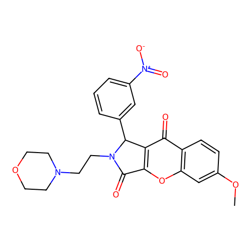 6-methoxy-2-(2-morpholin-4-ylethyl)-1-(3-nitrophenyl)-1H-chromeno[2,3-c]pyrrole-3,9-dione structure