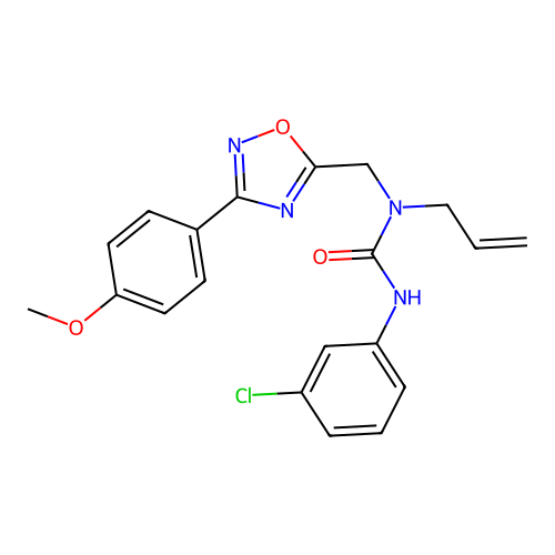 1-allyl-3-(3-chlorophenyl)-1-((3-(4-methoxyphenyl)-1,2,4-oxadiazol-5-yl)methyl)urea structure