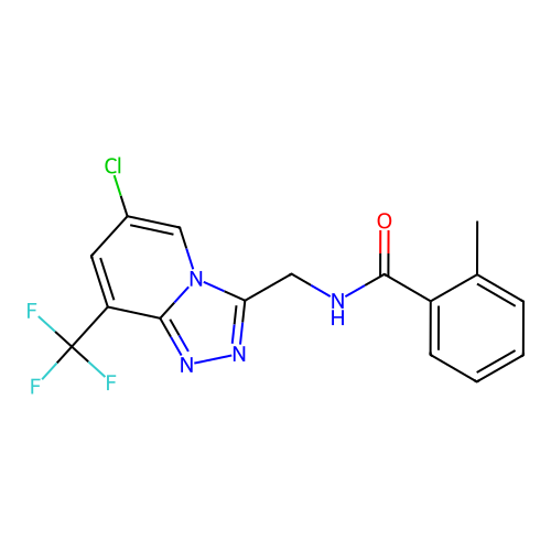 N-((6-chloro-8-(trifluoromethyl)-[1,2,4]triazolo[4,3-a]pyridin-3-yl)methyl)-2-methylbenzamide structure