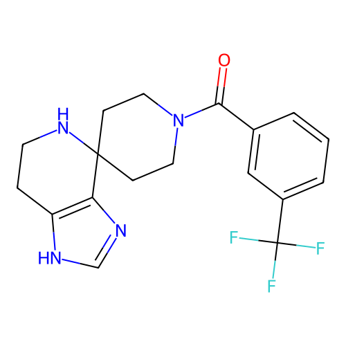 (1,5,6,7-tetrahydrospiro[imidazo[4,5-c]pyridine-4,4'-piperidin]-1'-yl)(3-(trifluoromethyl)phenyl)methanone structure