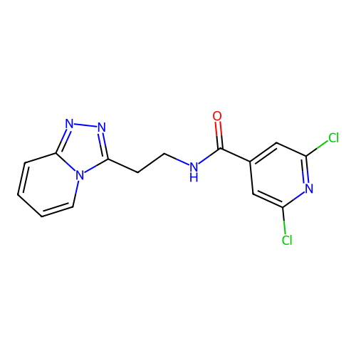2,6-dichloro-N-[2-([1,2,4]triazolo[4,3-a]pyridin-3-yl)ethyl]pyridine-4-carboxamide structure