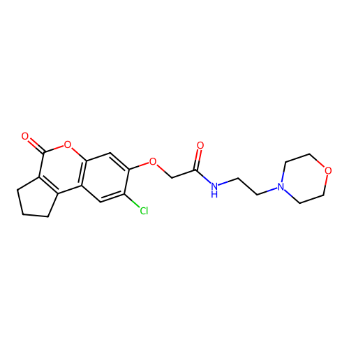 2-((8-chloro-4-oxo-1,2,3,4-tetrahydrocyclopenta[c]chromen-7-yl)oxy)-N-(2-morpholinoethyl)acetamide structure