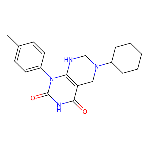 6-cyclohexyl-1-(p-tolyl)-5,6,7,8-tetrahydropyrimido[4,5-d]pyrimidine-2,4(1H,3H)-dione structure