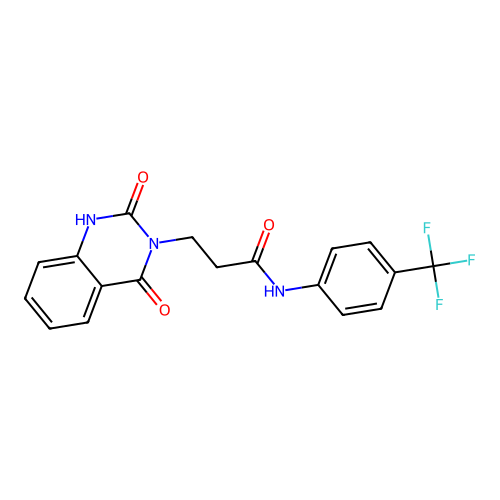 3-(2-hydroxy-4-oxoquinazolin-3(4H)-yl)-N-[4-(trifluoromethyl)phenyl]propanamide structure