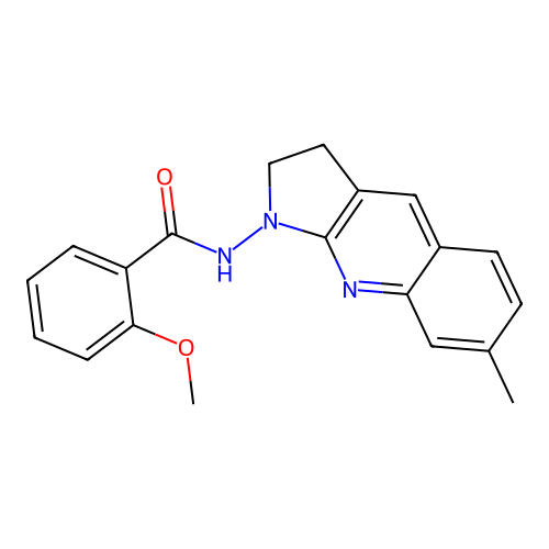 2-methoxy-N-(7-methyl-2,3-dihydro-1H-pyrrolo[2,3-b]quinolin-1-yl)benzamide structure