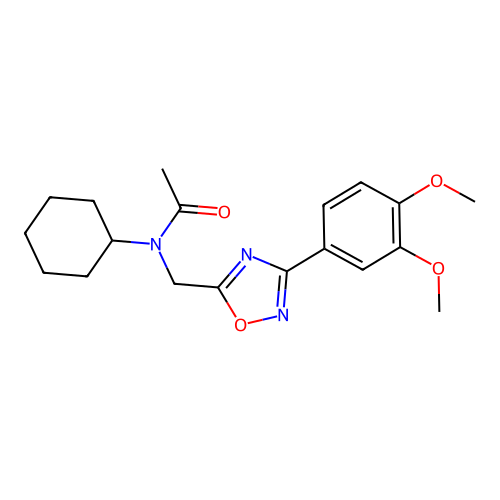 N-cyclohexyl-N-((3-(3,4-dimethoxyphenyl)-1,2,4-oxadiazol-5-yl)methyl)acetamide structure