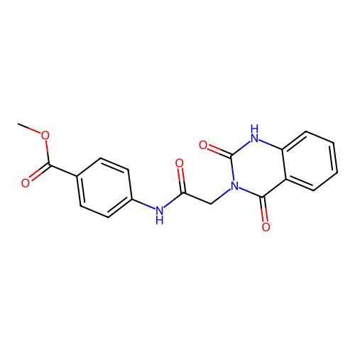 methyl 4-{[(2-hydroxy-4-oxoquinazolin-3(4H)-yl)acetyl]amino}benzoate structure