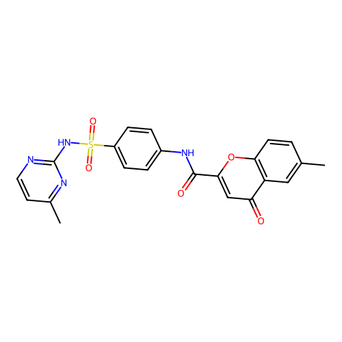 6-methyl-N-{4-[(4-methylpyrimidin-2-yl)sulfamoyl]phenyl}-4-oxo-4H-chromene-2-carboxamide structure