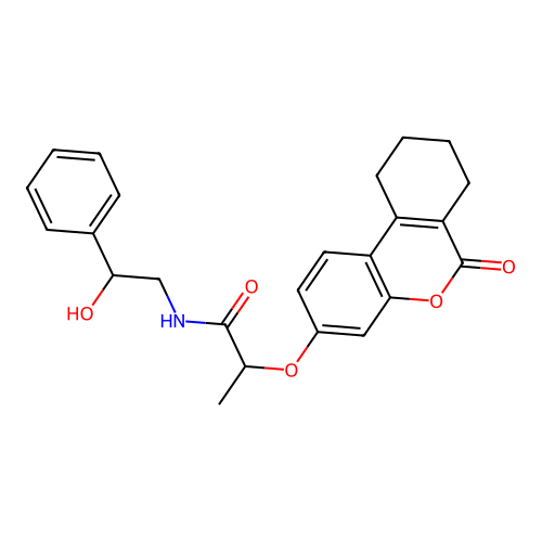 N-(2-hydroxy-2-phenylethyl)-2-((6-oxo-7,8,9,10-tetrahydro-6H-benzo[c]chromen-3-yl)oxy)propanamide structure