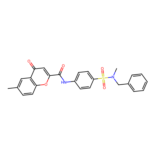 N-{4-[benzyl(methyl)sulfamoyl]phenyl}-6-methyl-4-oxo-4H-chromene-2-carboxamide structure