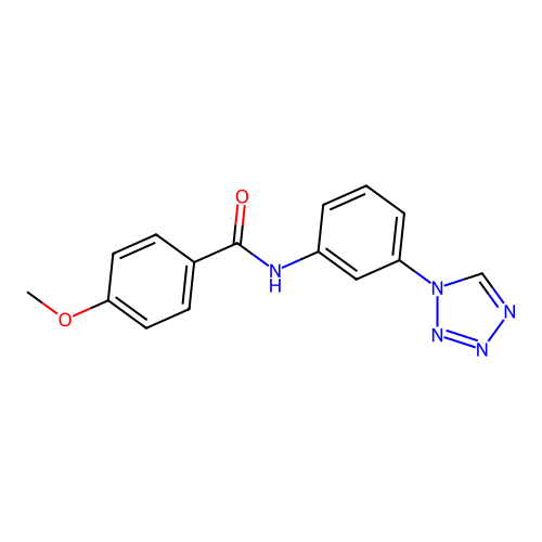 4-methoxy-N-[3-(1H-tetrazol-1-yl)phenyl]benzamide structure