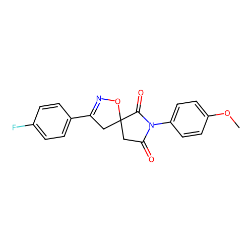 3-(4-fluorophenyl)-7-(4-methoxyphenyl)-1-oxa-2,7-diazaspiro[4.4]non-2-ene-6,8-dione structure