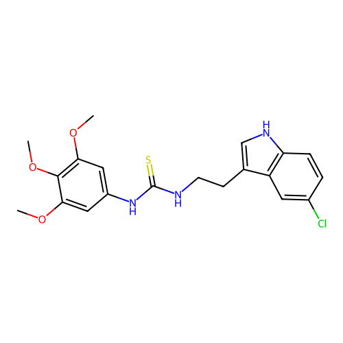 1-[2-(5-chloro-1H-indol-3-yl)ethyl]-3-(3,4,5-trimethoxyphenyl)thiourea structure