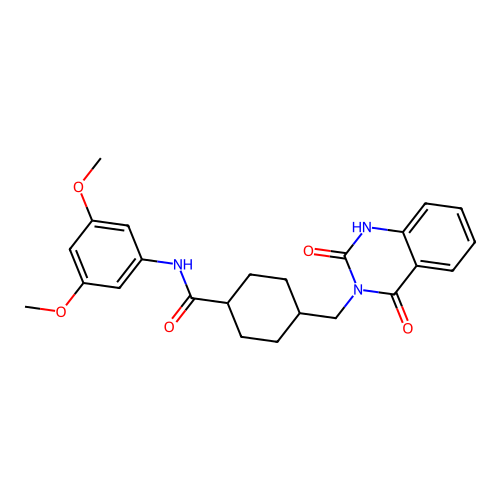 N-(3,5-dimethoxyphenyl)-4-[(2,4-dioxo-1H-quinazolin-3-yl)methyl]cyclohexane-1-carboxamide structure