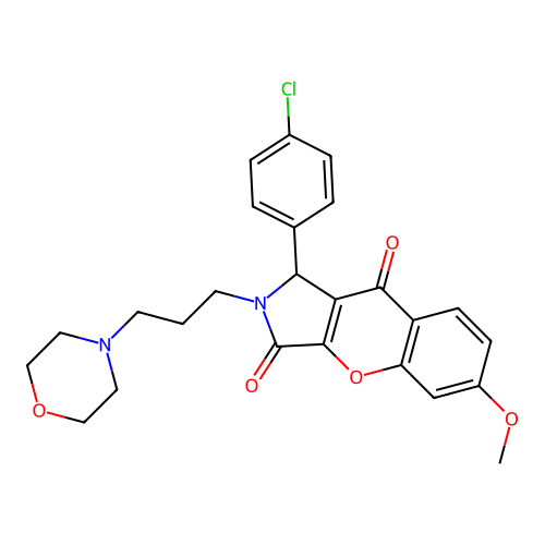 1-(4-chlorophenyl)-6-methoxy-2-[3-(morpholin-4-yl)propyl]-1,2-dihydrochromeno[2,3-c]pyrrole-3,9-dione structure