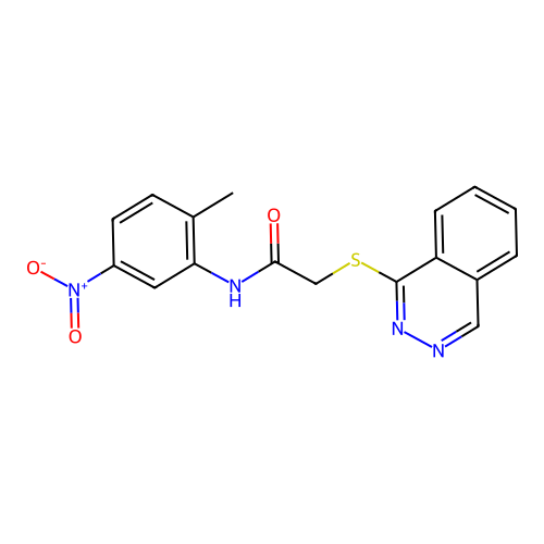 N-(2-methyl-5-nitrophenyl)-2-(phthalazin-1-ylsulfanyl)acetamide structure
