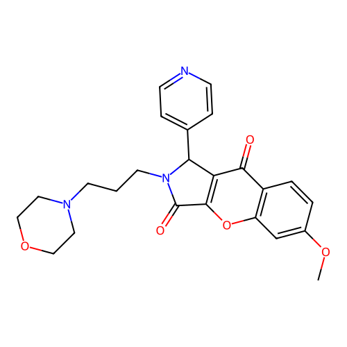 6-methoxy-2-(3-morpholinopropyl)-1-(pyridin-4-yl)-1,2-dihydrochromeno[2,3-c]pyrrole-3,9-dione structure