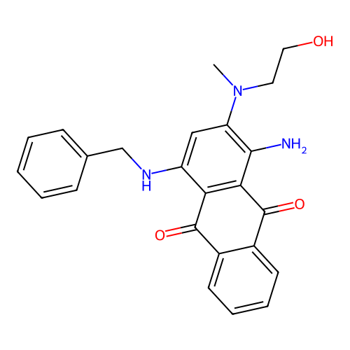 1-Amino-4-(benzylamino)-2-((2-hydroxyethyl)(methyl)amino)anthracene-9,10-dione structure
