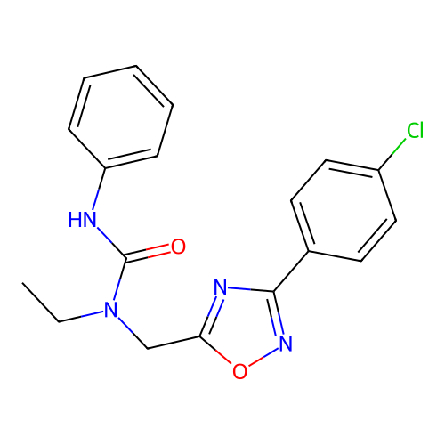 1-[[3-(4-Chlorophenyl)-1,2,4-oxadiazol-5-yl]methyl]-1-ethyl-3-phenylurea structure
