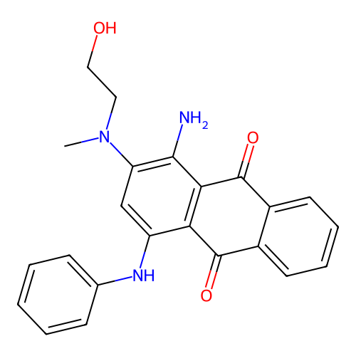 1-Amino-2-((2-hydroxyethyl)(methyl)amino)-4-(phenylamino)anthracene-9,10-dione structure