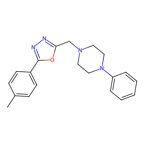 2-((4-Phenylpiperazin-1-yl)methyl)-5-(p-tolyl)-1,3,4-oxadiazole structure