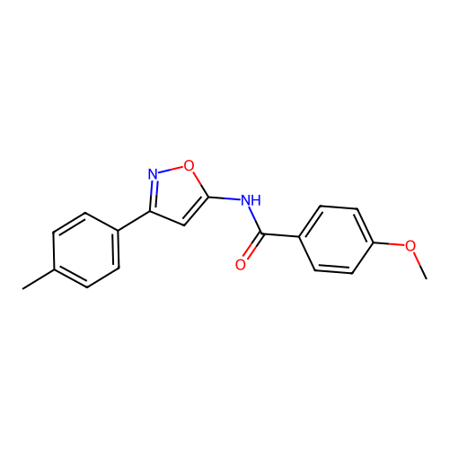 4-methoxy-N-[3-(4-methylphenyl)-1,2-oxazol-5-yl]benzamide structure