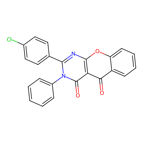 2-(4-chlorophenyl)-3-phenyl-4H-chromeno[2,3-d]pyrimidine-4,5(3H)-dione structure
