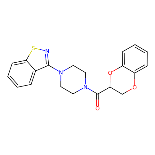 [4-(1,2-benzothiazol-3-yl)piperazin-1-yl](2,3-dihydro-1,4-benzodioxin-2-yl)methanone structure