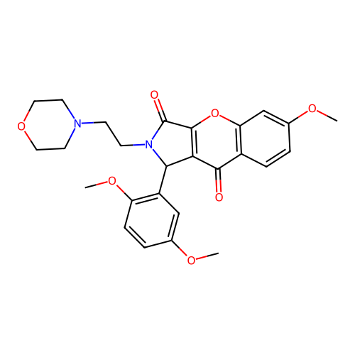 1-(2,5-dimethoxyphenyl)-6-methoxy-2-[2-(morpholin-4-yl)ethyl]-1,2-dihydrochromeno[2,3-c]pyrrole-3,9-dione structure