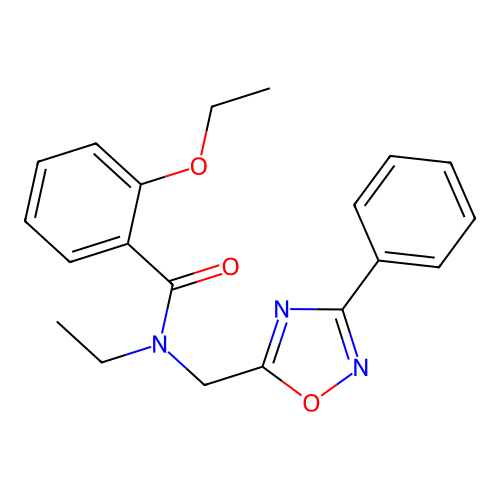 2-ethoxy-N-ethyl-N-[(3-phenyl-1,2,4-oxadiazol-5-yl)methyl]benzamide structure