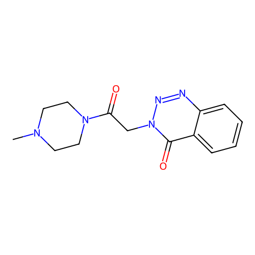 3-[2-(4-methylpiperazin-1-yl)-2-oxoethyl]-1,2,3-benzotriazin-4(3H)-one structure
