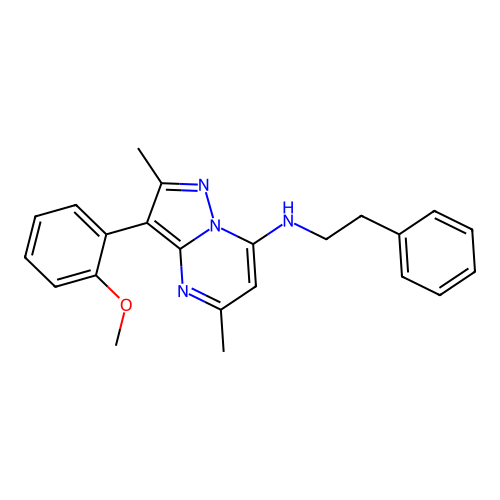 3-(2-methoxyphenyl)-2,5-dimethyl-N-phenethylpyrazolo[1,5-a]pyrimidin-7-amine structure