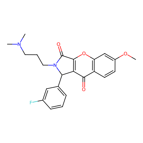 2-(3-(dimethylamino)propyl)-1-(3-fluorophenyl)-6-methoxy-1,2-dihydrochromeno[2,3-c]pyrrole-3,9-dione structure