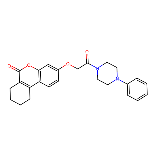 3-(2-oxo-2-(4-phenylpiperazin-1-yl)ethoxy)-7,8,9,10-tetrahydro-6H-benzo[c]chromen-6-one structure