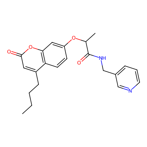 2-[(4-butyl-2-oxo-2H-chromen-7-yl)oxy]-N-(pyridin-3-ylmethyl)propanamide structure