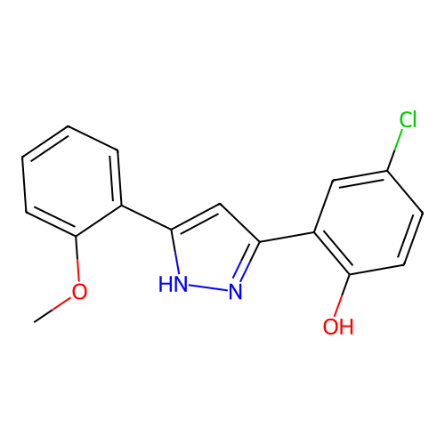 4-chloro-2-(5-(2-methoxyphenyl)-1H-pyrazol-3-yl)phenol structure