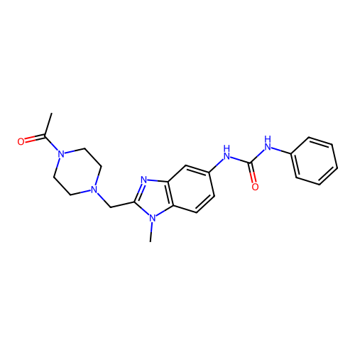 1-[2-[(4-Acetylpiperazin-1-yl)methyl]-1-methylbenzimidazol-5-yl]-3-phenylurea structure