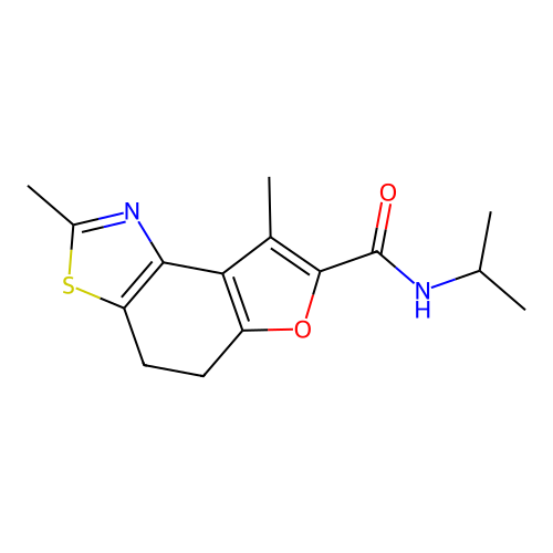 2,8-dimethyl-N-(propan-2-yl)-4,5-dihydrofuro[3,2-e][1,3]benzothiazole-7-carboxamide structure