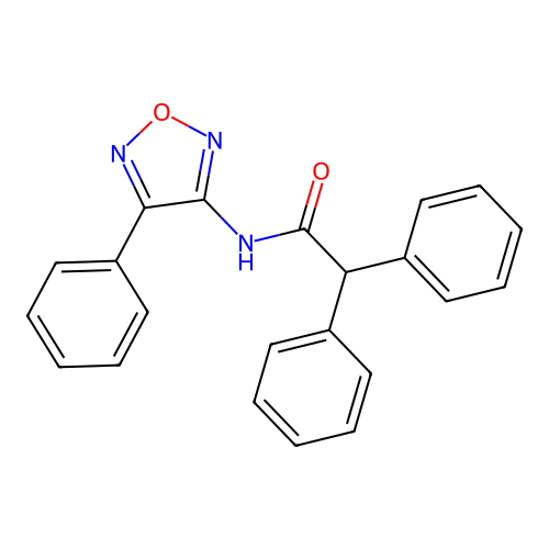 2,2-diphenyl-N-(4-phenyl-1,2,5-oxadiazol-3-yl)acetamide structure