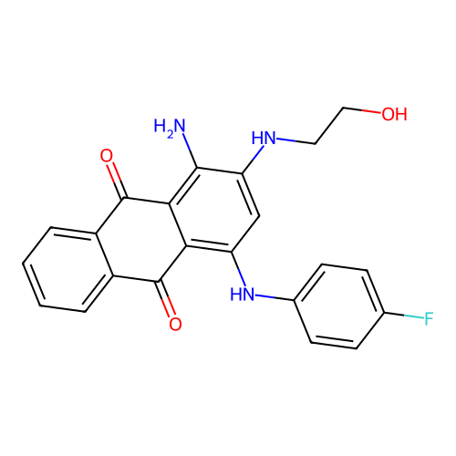 1-Amino-4-[(4-fluorophenyl)amino]-2-[(2-hydroxyethyl)amino]anthracene-9,10-dione structure