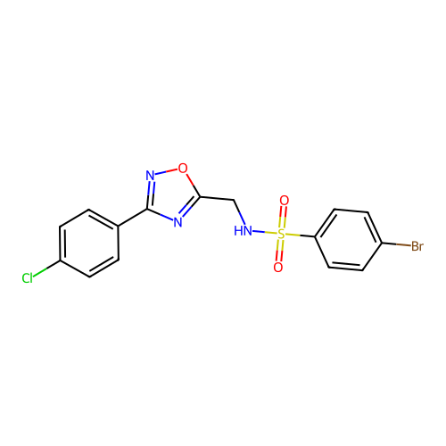4-bromo-N-((3-(4-chlorophenyl)-1,2,4-oxadiazol-5-yl)methyl)benzenesulfonamide structure