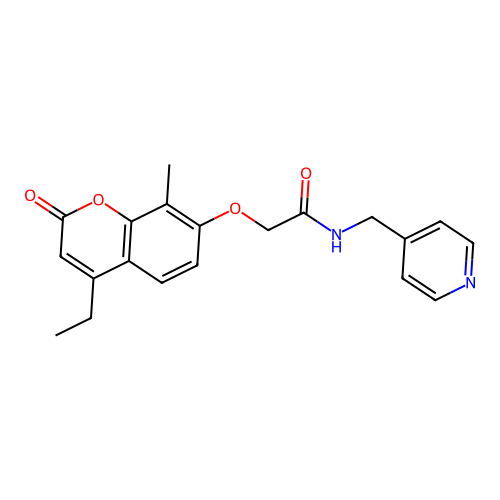 2-[(4-ethyl-8-methyl-2-oxo-2H-chromen-7-yl)oxy]-N-(pyridin-4-ylmethyl)acetamide structure