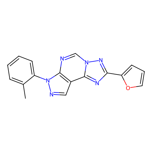 2-(furan-2-yl)-7-(o-tolyl)-7H-pyrazolo[4,3-e][1,2,4]triazolo[1,5-c]pyrimidine structure