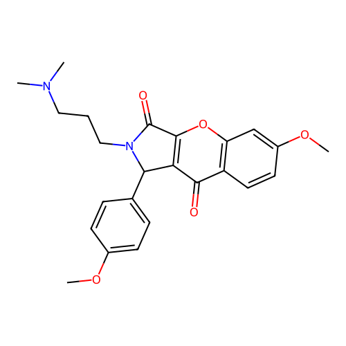 2-(3-(dimethylamino)propyl)-6-methoxy-1-(4-methoxyphenyl)-1,2-dihydrochromeno[2,3-c]pyrrole-3,9-dione structure
