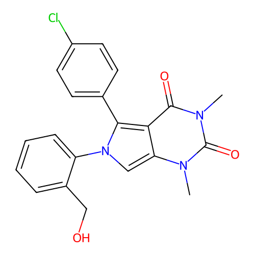 5-(4-chlorophenyl)-6-(2-(hydroxymethyl)phenyl)-1,3-dimethyl-1H-pyrrolo[3,4-d]pyrimidine-2,4(3H,6H)-dione structure