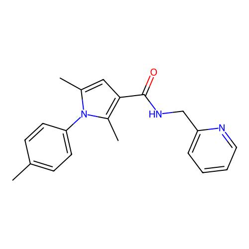 2,5-dimethyl-1-(4-methylphenyl)-N-(pyridin-2-ylmethyl)-1H-pyrrole-3-carboxamide structure