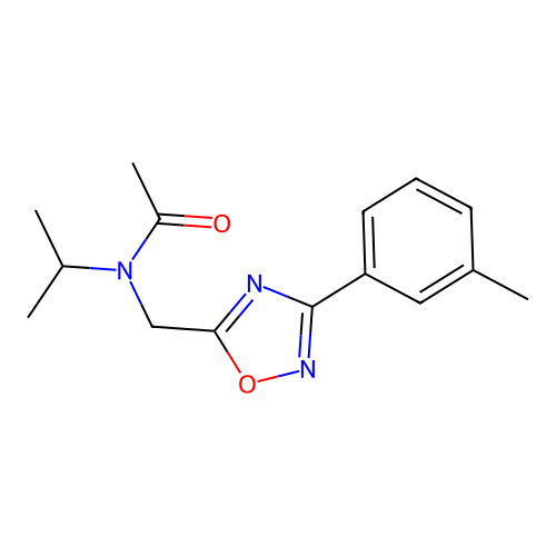 N-isopropyl-N-((3-(m-tolyl)-1,2,4-oxadiazol-5-yl)methyl)acetamide structure