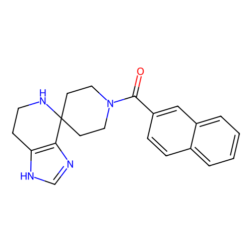 naphthalen-2-yl(1,5,6,7-tetrahydrospiro[imidazo[4,5-c]pyridine-4,4'-piperidin]-1'-yl)methanone structure