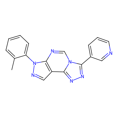 3-(pyridin-3-yl)-7-(o-tolyl)-7H-pyrazolo[4,3-e][1,2,4]triazolo[4,3-c]pyrimidine structure