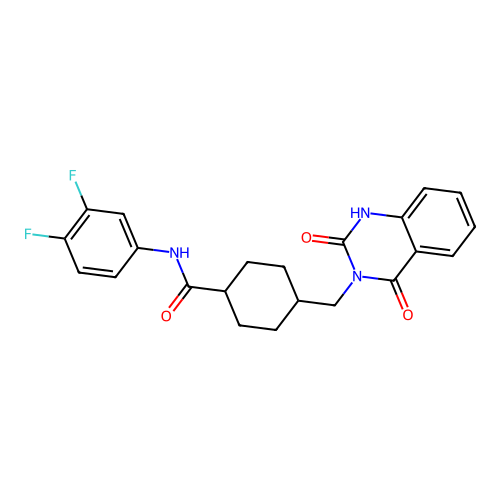 N-(3,4-difluorophenyl)-4-[(2,4-dioxo-1H-quinazolin-3-yl)methyl]cyclohexane-1-carboxamide structure